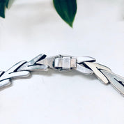 Vintage Silver Necklace, Silver Choker, Vintage Jewelry, Link Necklace, V Shape Necklace, Heavy Necklace, Solid Silver, Unique Jewelry, 925