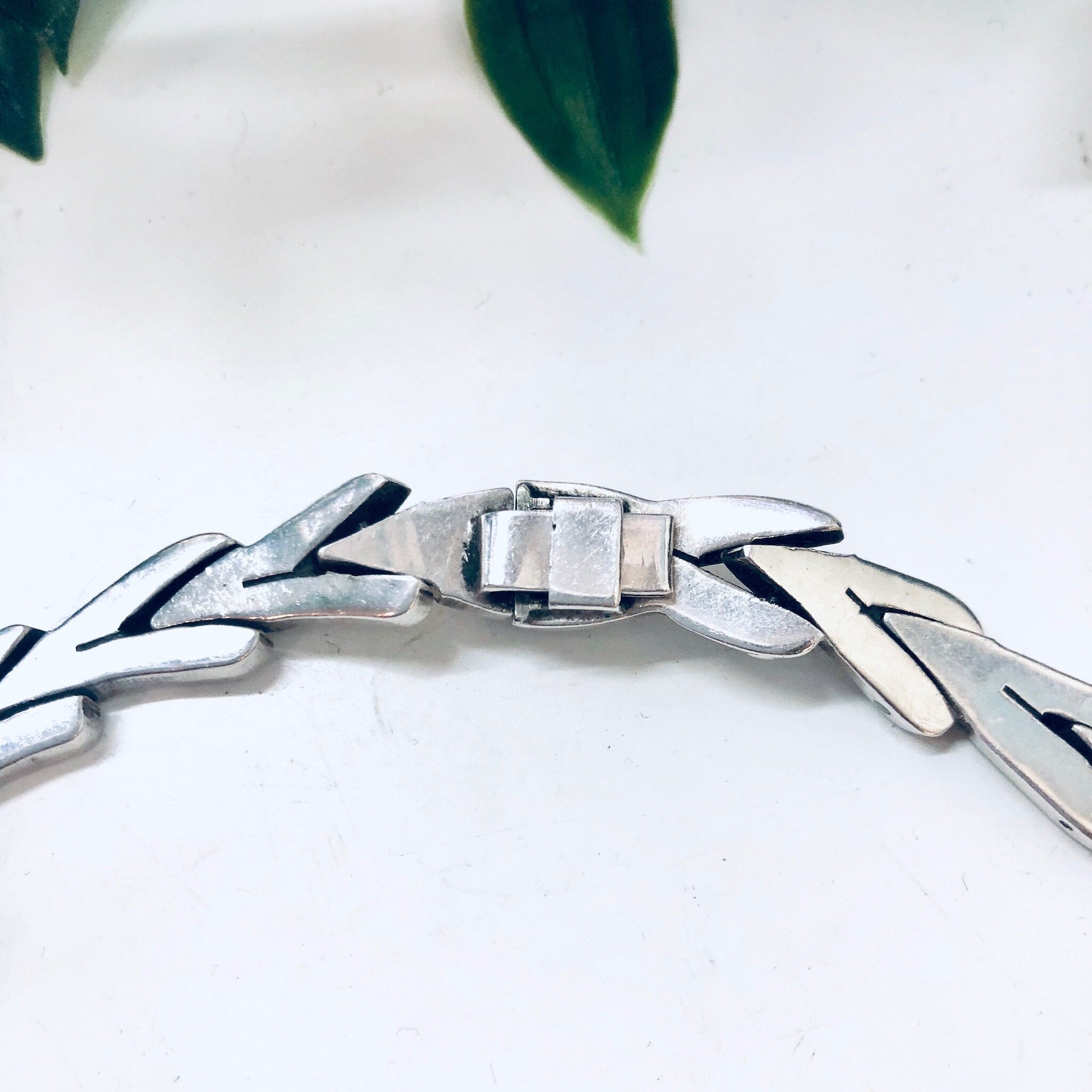Vintage Silver Necklace, Silver Choker, Vintage Jewelry, Link Necklace, V Shape Necklace, Heavy Necklace, Solid Silver, Unique Jewelry, 925