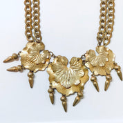 Miriam Haskell Jewelry Set, Vintage Jewelry Set, Multi Strand Necklace, Clip On earrings, Miriam Haskell, Floral Jewelry, Leaf Jewelry,