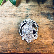 Vintage Silver Pendant, Witch Pendant, Sterling Silver, Vintage Jewelry, Goth Jewelry, Gothic Style, Moon Jewelry, Moon Phase Pendant