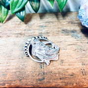 Vintage Silver Pendant, Witch Pendant, Sterling Silver, Vintage Jewelry, Goth Jewelry, Gothic Style, Moon Jewelry, Moon Phase Pendant