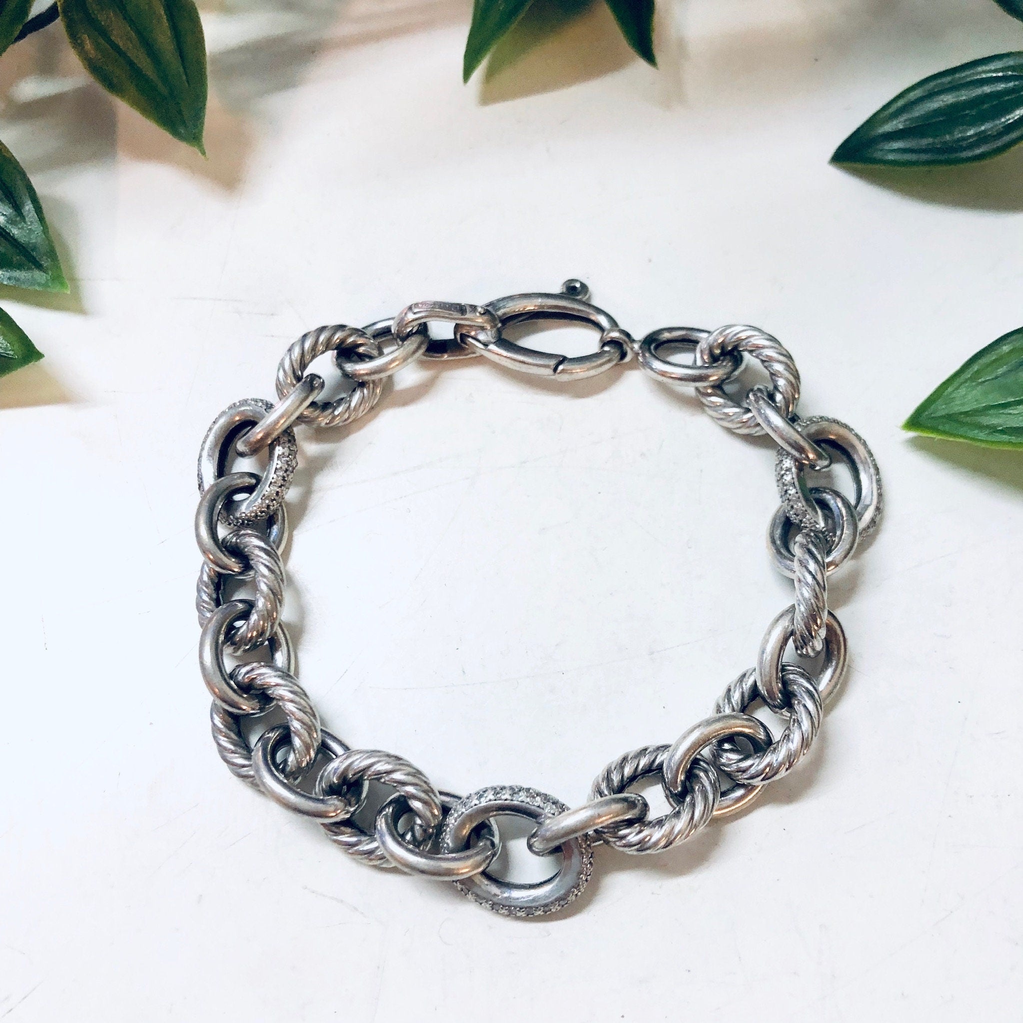 Vintage Silver Bracelet, Link Bracelet, Italian Jewelry, Vintage Jewelry, Simple Jewelry, Minimalist Style, Valentines Day Gift, 925