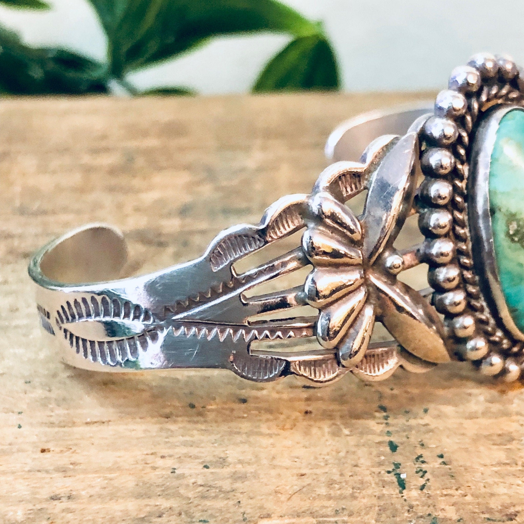 Vintage Turquoise Cuff, Vintage Silver Cuff, Silver Bracelet, Turquoise Stone, Stamped Silver, Vintage Jewelry, Valentines Day Gift, Blue