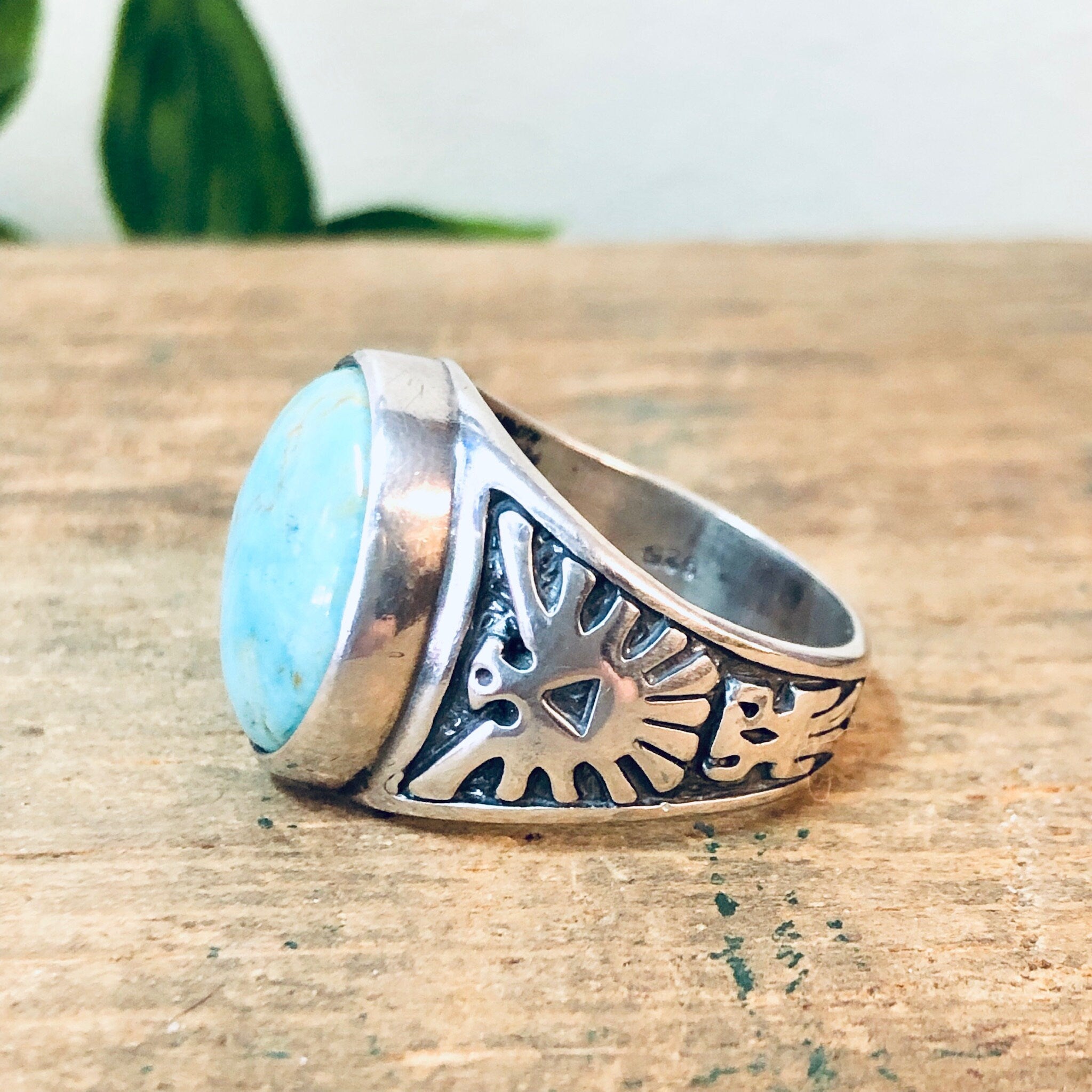 Vintage Turquoise Ring, Vintage Silver Ring, Vintage Jewelry, Turquoise Jewelry, Statement Ring, Bird Ring, Valentines Day Gift, Blue Ring