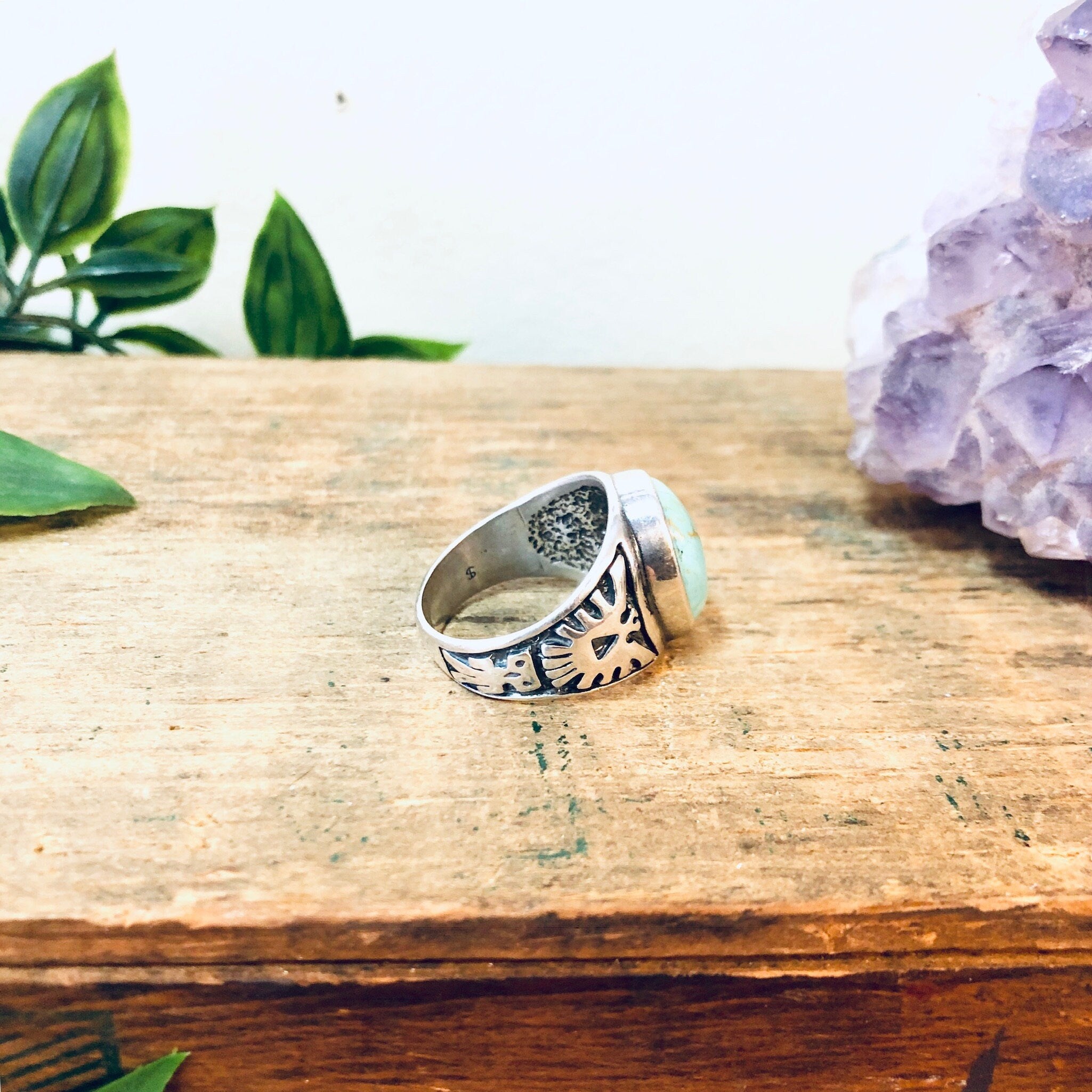Vintage Turquoise Ring, Vintage Silver Ring, Vintage Jewelry, Turquoise Jewelry, Statement Ring, Bird Ring, Valentines Day Gift, Blue Ring