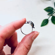 Vintage Hematite Ring, Vintage Silver Ring, Hematite Jewelry, Black and Silver, Valentines Day Gift, Vintage Jewelry, Boho Style, Bohemian