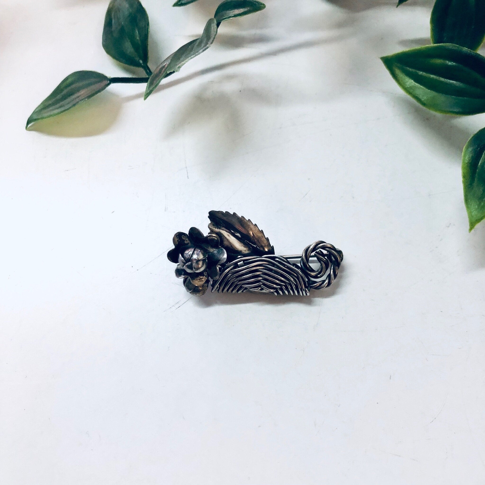 Vintage Floral Brooch, Silver Brooch, Vintage Pin, Vintage Jewelry, Flower Pin, Unique Jewelry, Valentines Day Gift, Handmade Silver, 925