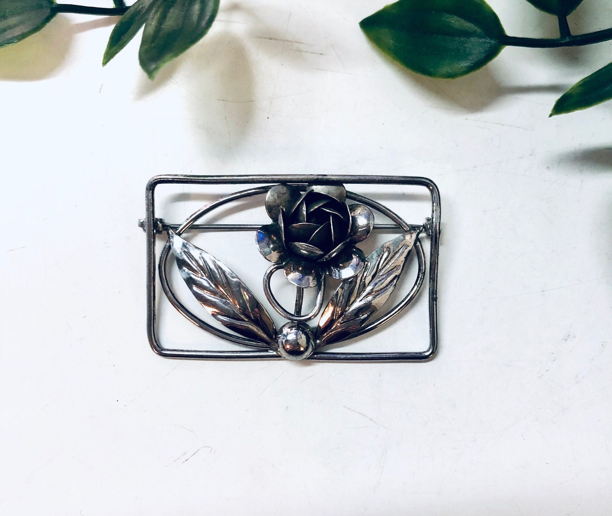 Flower Brooch, Vintage Brooch, Silver Brooch, Vintage Pin, Cut out Brooch, Flower Jewelry, Vintage Jewelry, Valentines Day Gift, Silver Pin