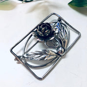 Flower Brooch, Vintage Brooch, Silver Brooch, Vintage Pin, Cut out Brooch, Flower Jewelry, Vintage Jewelry, Valentines Day Gift, Silver Pin