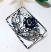 Flower Brooch, Vintage Brooch, Silver Brooch, Vintage Pin, Cut out Brooch, Flower Jewelry, Vintage Jewelry, Valentines Day Gift, Silver Pin