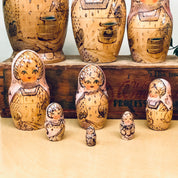 Russian Nesting Dolls, Set of 9 Nesting Dolls, Matryoshka Dolls, Signed Nesting Dolls, Hand Painted Doll, Vintage Toy, Collectible Toy