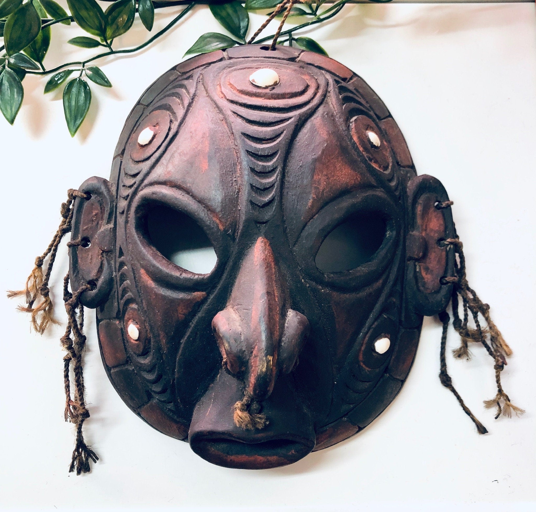 Wood Carved Mask, Wall Hanging, Vintage Home Decor, Wall Art, Wooden Mask, Hand Carved Wood, Tribal Decor, Unique Home Decor, Cut Out Mask
