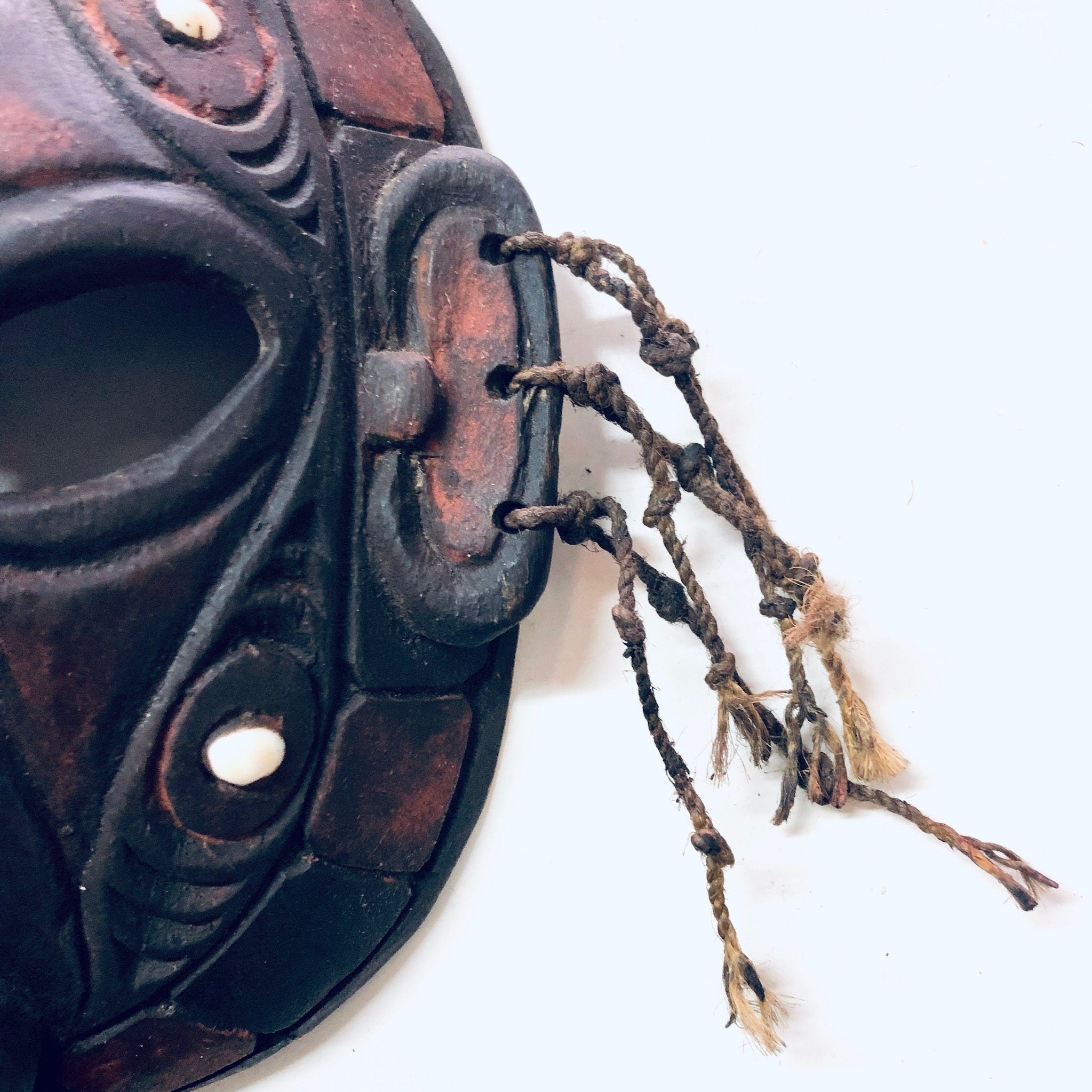 Wood Carved Mask, Wall Hanging, Vintage Home Decor, Wall Art, Wooden Mask, Hand Carved Wood, Tribal Decor, Unique Home Decor, Cut Out Mask