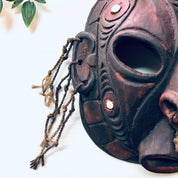 Wood Carved Mask, Wall Hanging, Vintage Home Decor, Wall Art, Wooden Mask, Hand Carved Wood, Tribal Decor, Unique Home Decor, Cut Out Mask