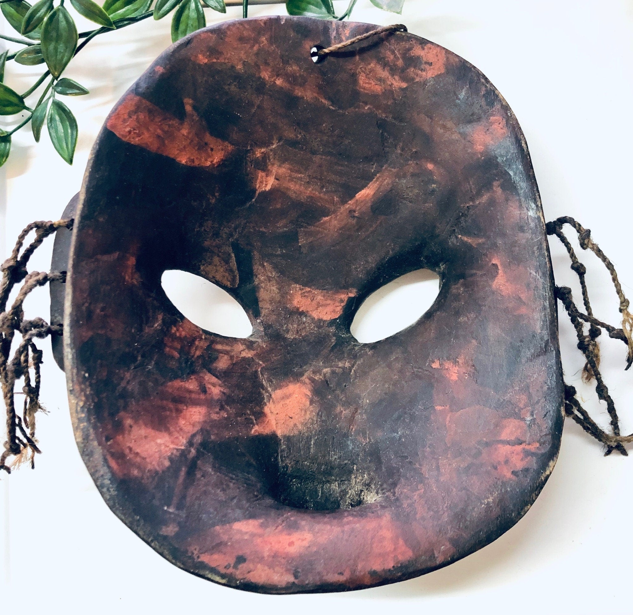 Wood Carved Mask, Wall Hanging, Vintage Home Decor, Wall Art, Wooden Mask, Hand Carved Wood, Tribal Decor, Unique Home Decor, Cut Out Mask