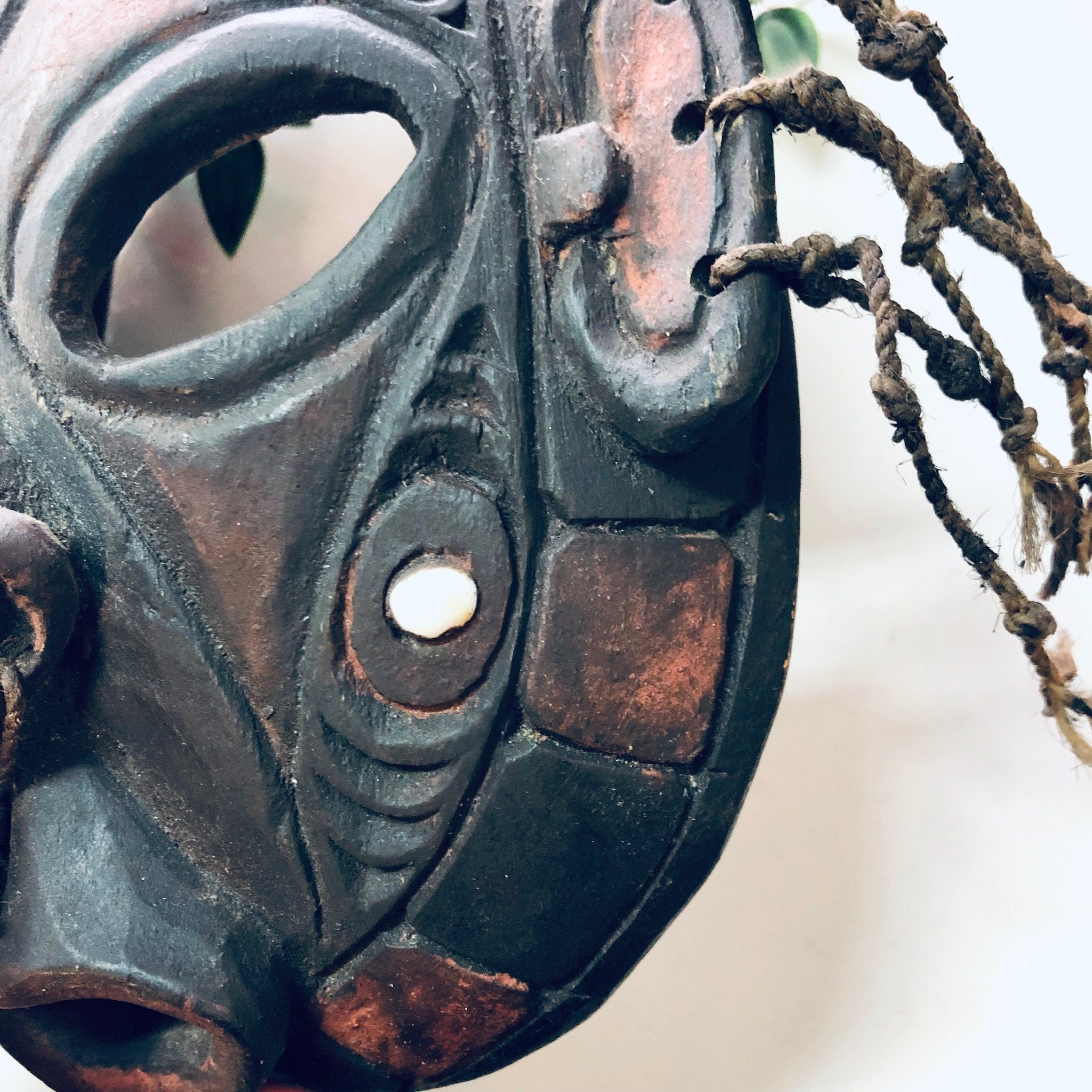 Wood Carved Mask, Wall Hanging, Vintage Home Decor, Wall Art, Wooden Mask, Hand Carved Wood, Tribal Decor, Unique Home Decor, Cut Out Mask