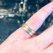 Vintage Gold Ring, Gold Toned Ring, Etched Ring, Small Ring, Band Ring, Vintage Jewelry, Valentines Day Gift, Promise Ring, Wedding Band,