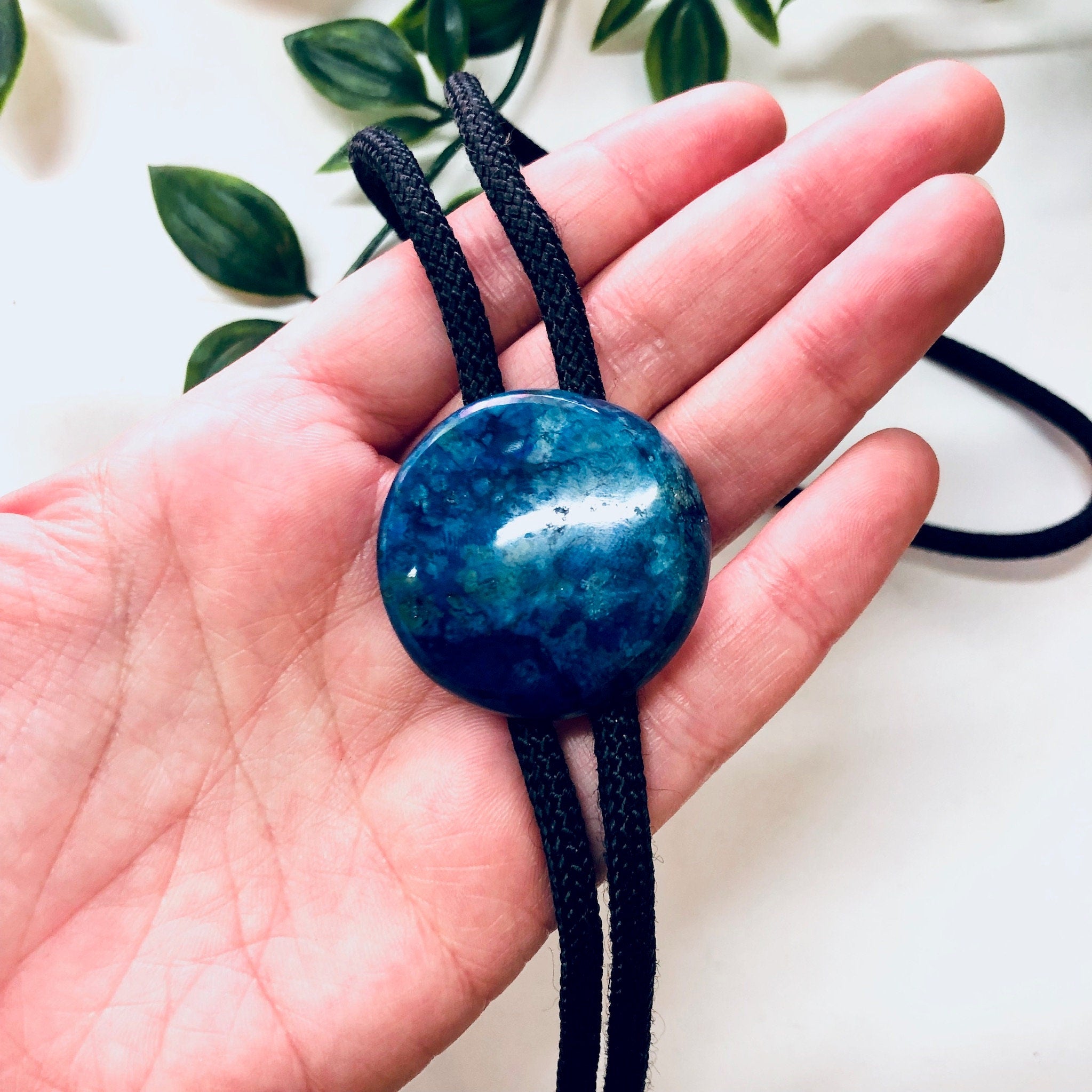 Vintage Bolo Tie, Vintage Jewelry, Bolo Tie, Rope Tie, Blue Stone, Adjustable Tie, Gold Accents, Unique Jewelry, Valentines Day Gift, Blue