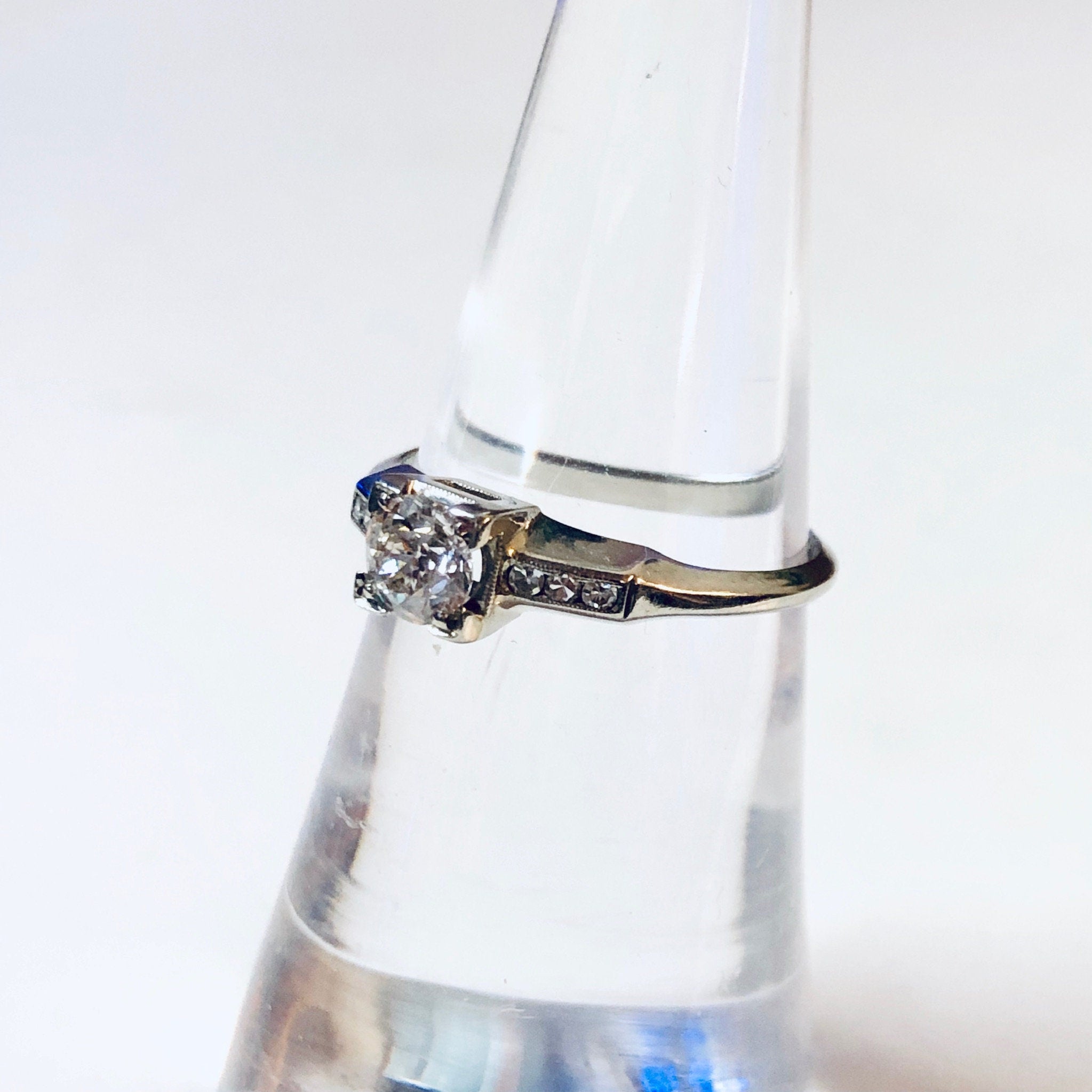 Vintage Engagement Ring, Vintage Diamond Ring, Gold Diamond Ring, White Gold Ring, Engagement Jewelry, Wedding Jewelry, Vintage Jewelry,