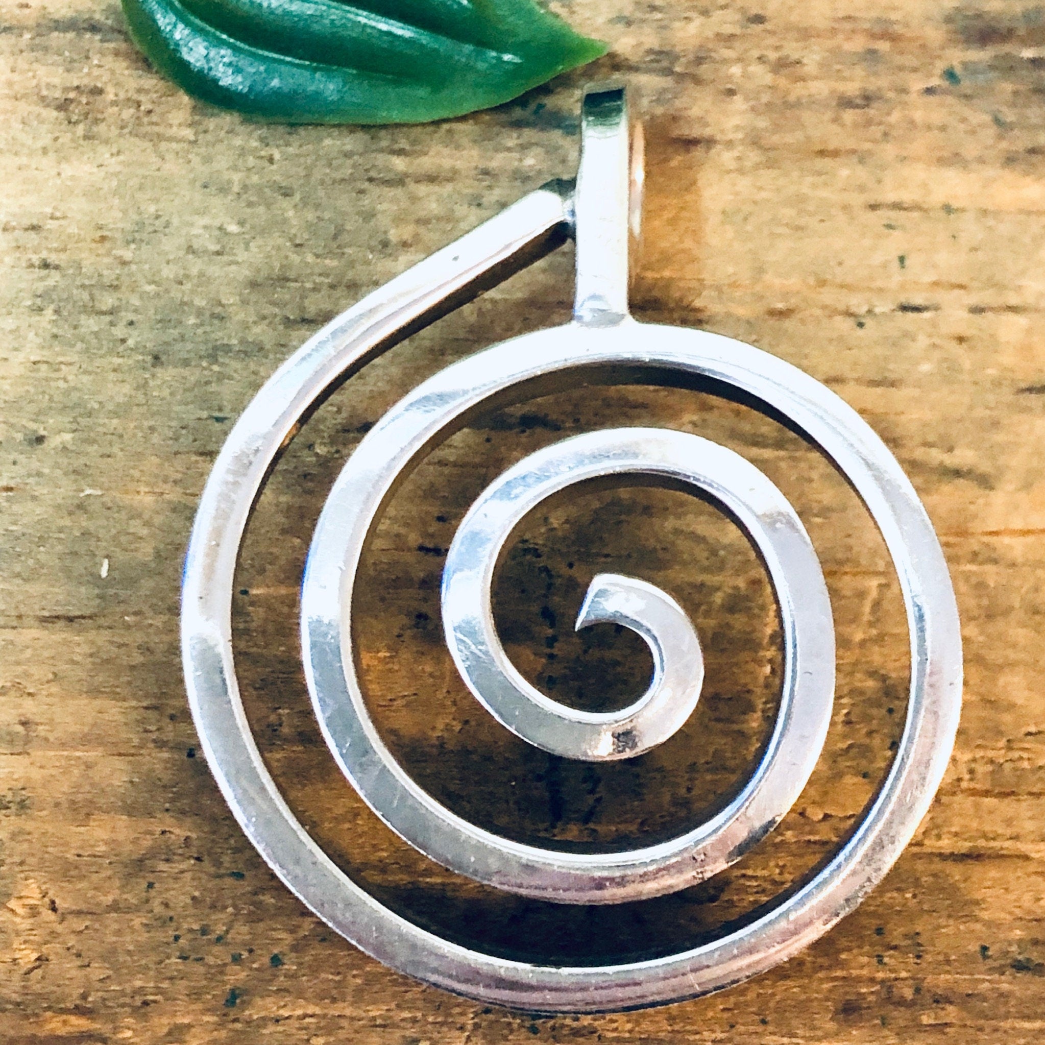 Vintage Silver Pendant, Swirl Pendant, Vintage Necklace, Large Pendant, Swirl Design, Unique Jewelry, Circle Pendant, Valentines Day Gift