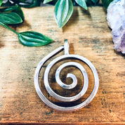 Vintage Silver Pendant, Swirl Pendant, Vintage Necklace, Large Pendant, Swirl Design, Unique Jewelry, Circle Pendant, Valentines Day Gift