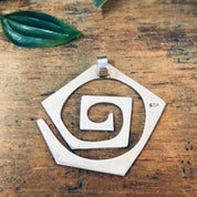 Vintage Pendant, Silver Pendant, Swirl Pendant, Unique Jewelry, Vintage Necklace, Valentines Day Gift, Abstract Jewelry, Simple Pendant, 925