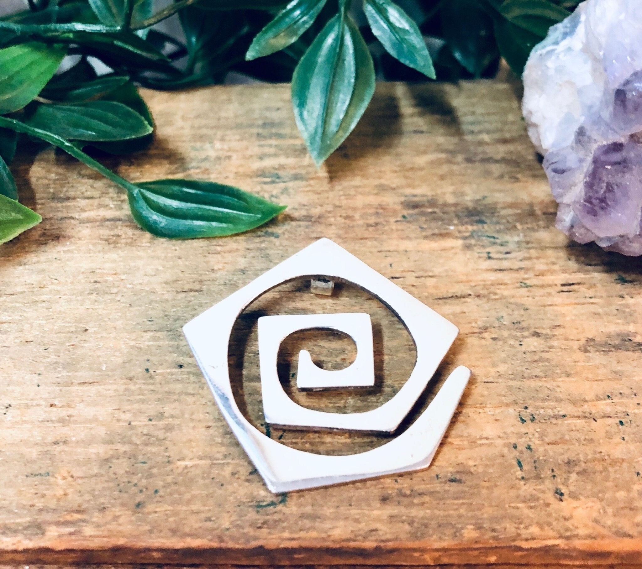 Vintage Pendant, Silver Pendant, Swirl Pendant, Unique Jewelry, Vintage Necklace, Valentines Day Gift, Abstract Jewelry, Simple Pendant, 925