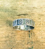 Vintage Silver Ring, Horseshoe Ring, Lucky Ring, Lucky Jewelry, Vintage Jewelry, Band Ring, Thin Band, Valentines Day Gift, Good Luck Ring