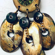 Vintage Earrings, Clip On Earrings, Statement Jewelry, Large Earrings, Fashion Jewelry, Dangle Earrings, Wooden Earrings, Glitter, Sparkle