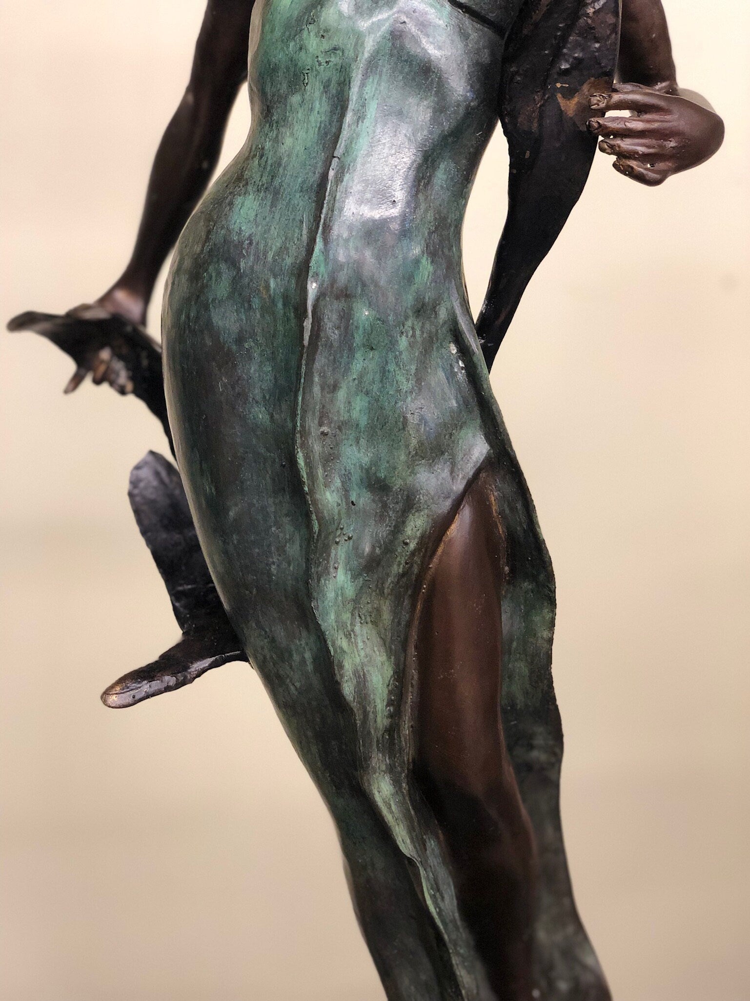 Antique Art Nouveau Bronze Figure Of Woman Statue Signed E. Rossi