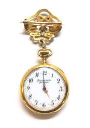 Rare Marcus And Co. 14k Gold Diamond Lapel Watch Art Nouveau, 14 Karat Gold, 14K Gold Watch, Vintage Watch, Lapel Watch, Watch Brooch, Gold