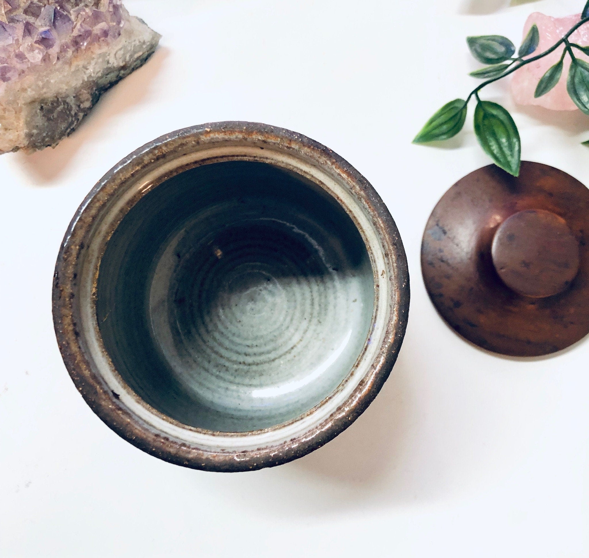 Vintage Pottery, Lidded Container, Made in Maine, Kitchen Container, Vintage Home Decor, Rustic Decor, Cottage Kitchen, Lidded Jar