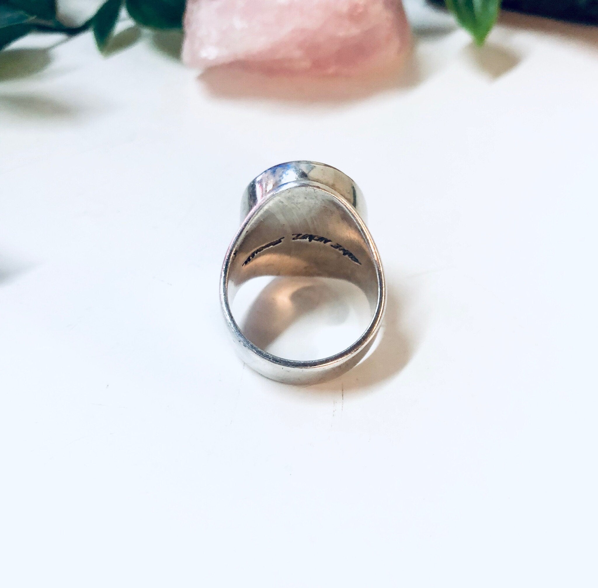 Vintage Silver Ring, Black Onyx Ring, Oval Shaped Stone, Mike Heintz Ring, Designer Jewelry, Vintage Jewelry, Large Ring, Simple Jewelry,