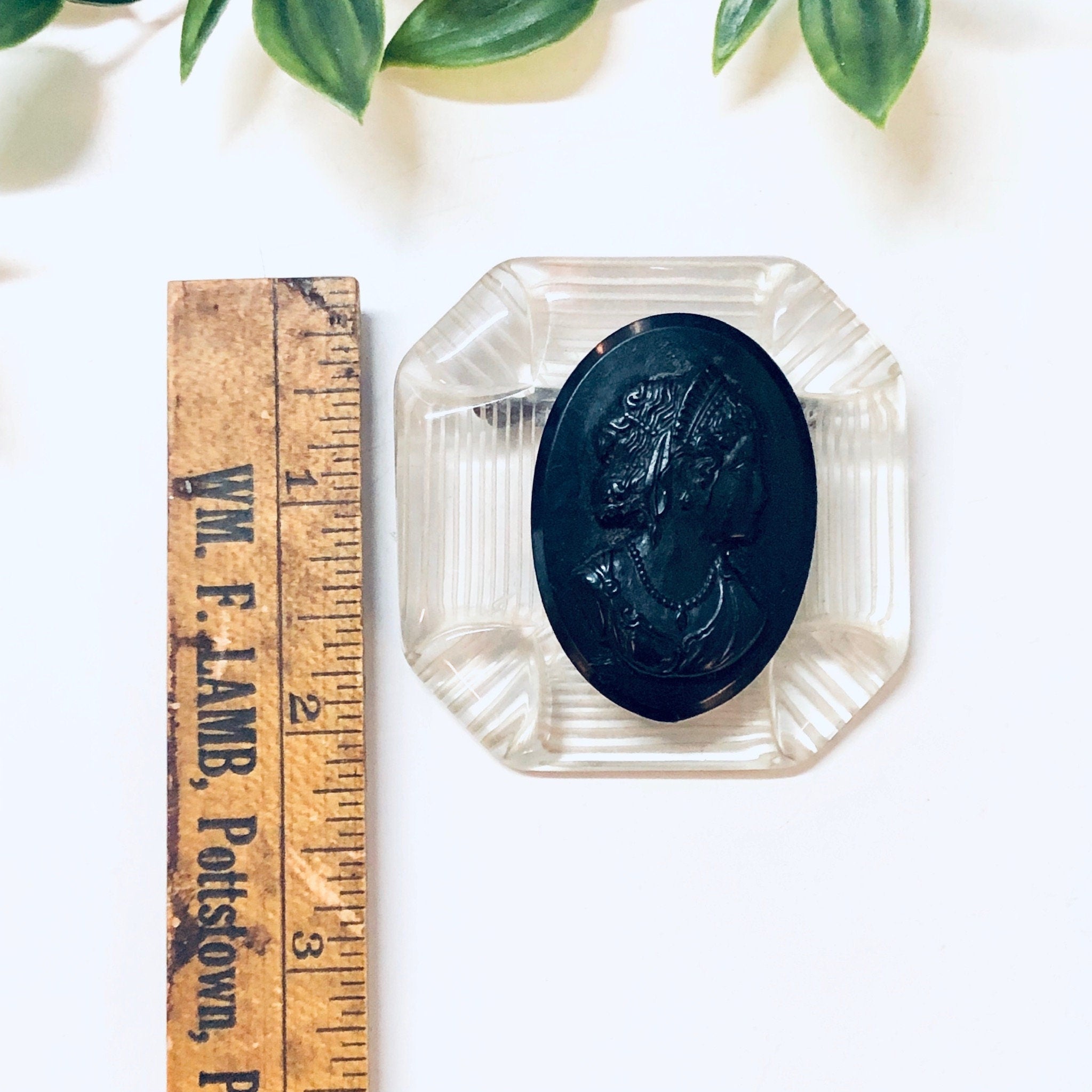 Vintage Cameo, Cameo Brooch, Vintage Jewelry, Black Cameo, Black and Clear, Victorian Style, Unique Jewelry, Large Cameo, Ornate Jewelry