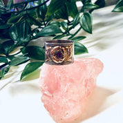 Vintage Silver Ring, Flower Design, Red Stone, Ruby Ring, Floral Design, Thick Band, Band Ring, Vintage Jewelry, July Birthstone, Rose Gold