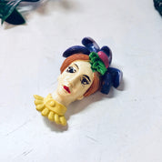 Vintage Brooch, Lady Face Brooch, Unique Jewelry, Vintage Jewelry, Vintage Pin, Purple Jewelry, Yellow Jewelry, Woman Face Pin, Unique Gift