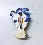 Vintage Brooch, Lady Face Brooch, Unique Jewelry, Vintage Jewelry, Vintage Pin, Purple Jewelry, Yellow Jewelry, Woman Face Pin, Unique Gift