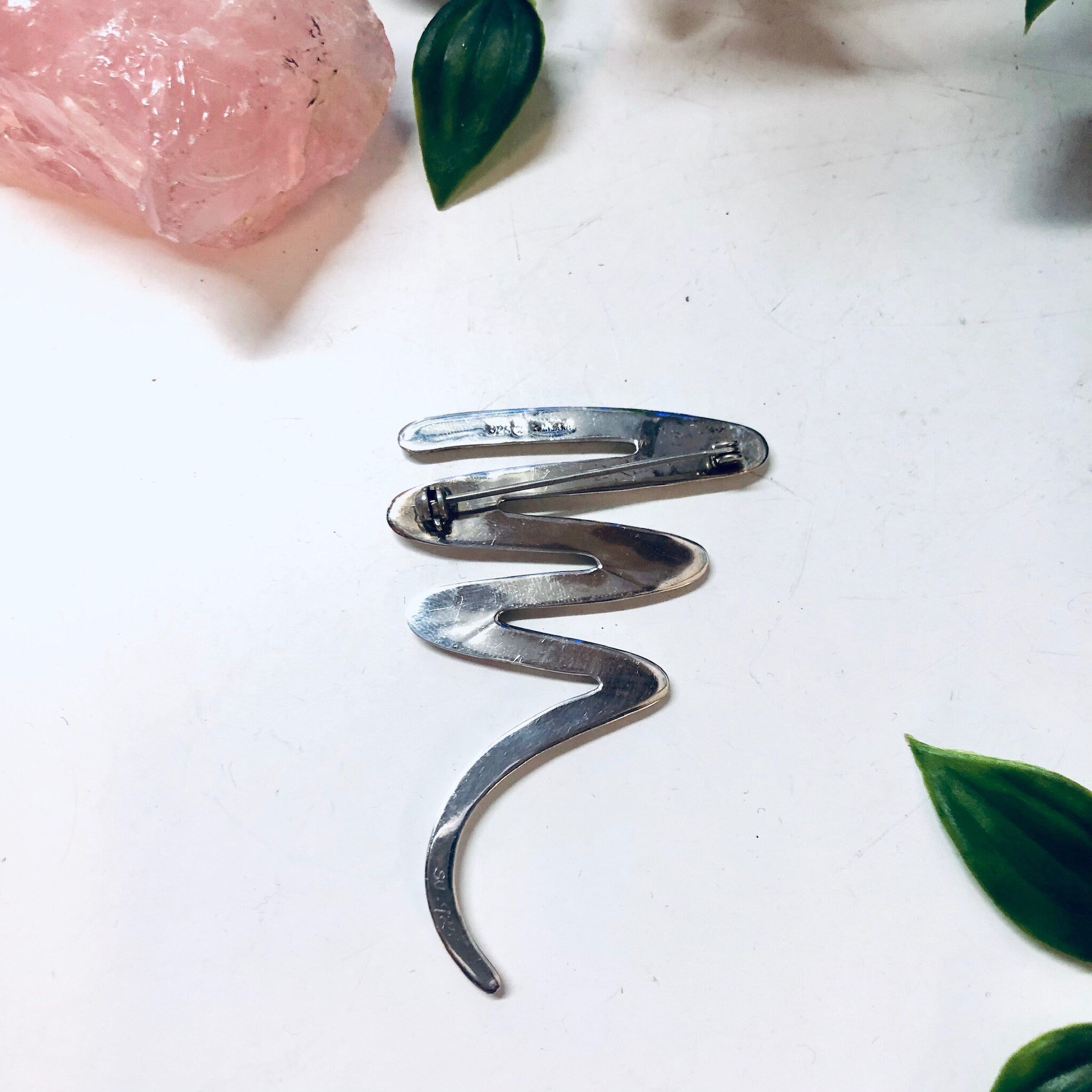 Vintage Brooch, Silver Brooch, Squiggle Pin, Vintage Pin, Vintage Jewelry, Sterling Silver, Abstract Jewelry, Line Design, Valentines Day