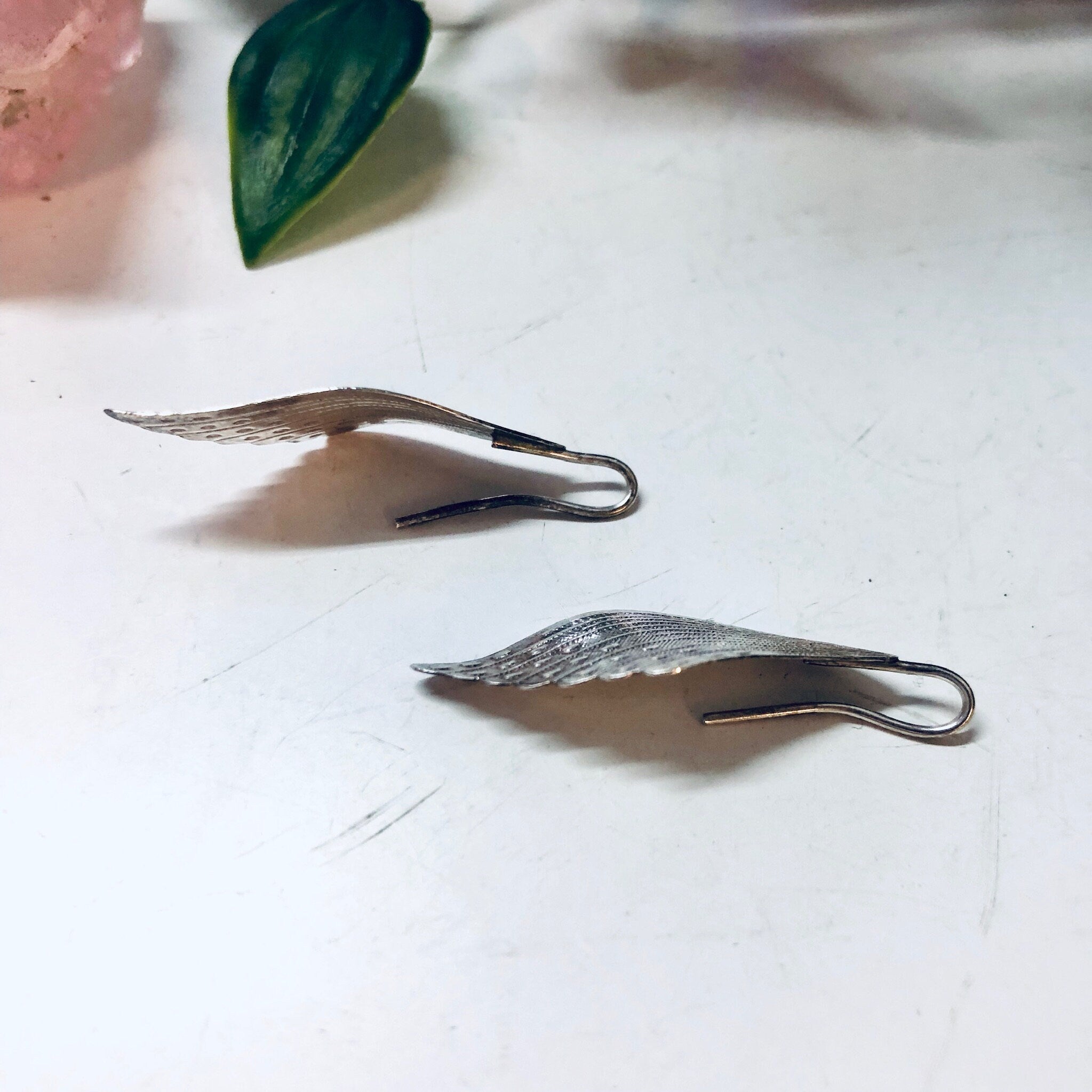 Vintage Silver Earrings, Wing Earrings, Small earrings, Pierced Ears, Vintage Jewelry, Valentines Day Gift, Cute Wing Earrings, Feathers,