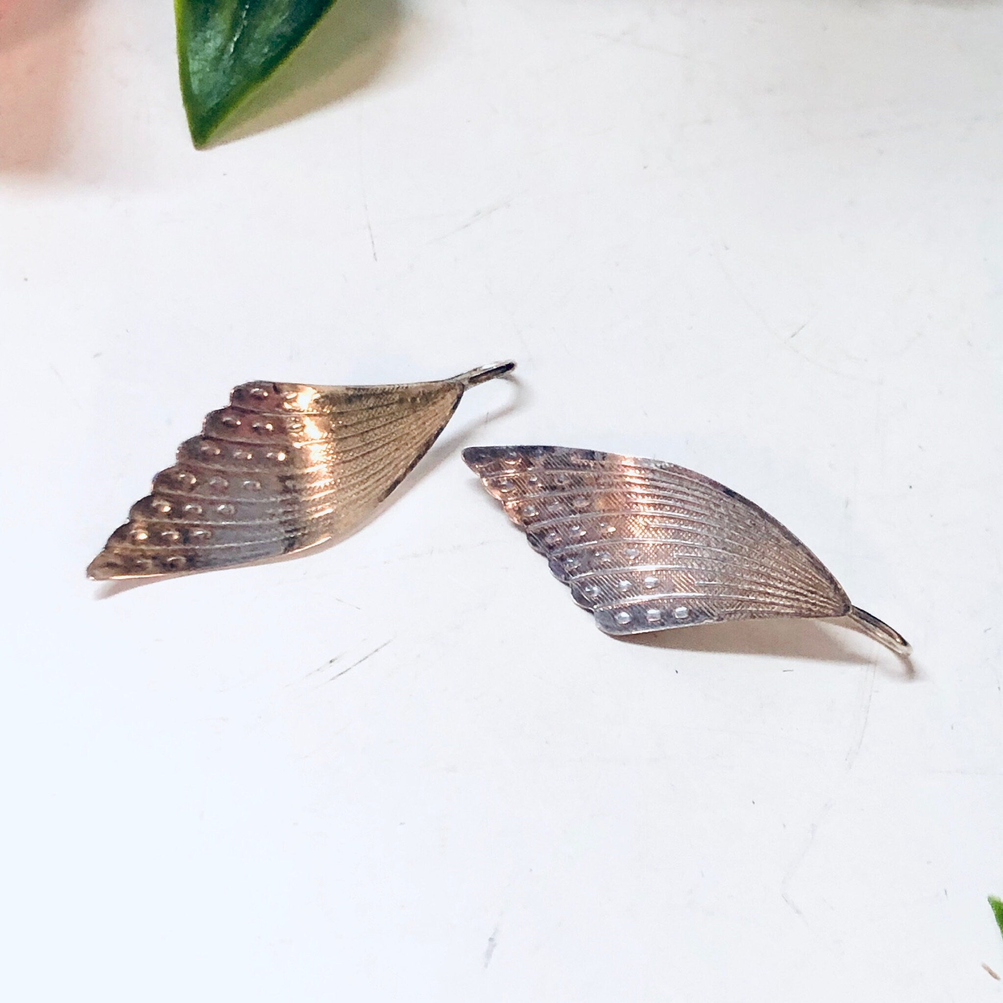 Vintage Silver Earrings, Wing Earrings, Small earrings, Pierced Ears, Vintage Jewelry, Valentines Day Gift, Cute Wing Earrings, Feathers,