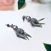 Vintage Earrings, Silver Earrings, Dangle Earrings, Pierced Ears, Unique Jewelry, Vintage Jewelry, Valentines Day Gift, Ornate Jewelry, Gift