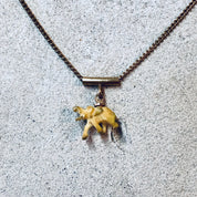 Vintage Necklace, Charm Necklace, Elephant Necklace, Small Necklace, Vintage Jewelry, Elephant Jewelry, Valentines Day Gift, Gold Toned