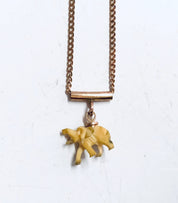 Vintage Necklace, Charm Necklace, Elephant Necklace, Small Necklace, Vintage Jewelry, Elephant Jewelry, Valentines Day Gift, Gold Toned