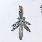 Vintage Silver Pendant, Vintage Jewelry, Weed Pendant, 420, Hippie Jewelry, Small Pendant, Boho Hippie Jewelry, Marijuana Pendant, Weed Leaf
