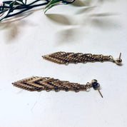 Vintage Gold Toned Earrings, Dangle Earrings, Costume Jewelry, Unique Jewelry, Vintage Jewelry, V Shaped Earrings, Valentines Day Gift