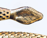 Vintage Snake Bracelet, Whiting and Davis Mesh, Gold Toned Bracelet, Coiled Snake, Vintage Jewelry, Snake Jewelry, Mesh Jewelry,