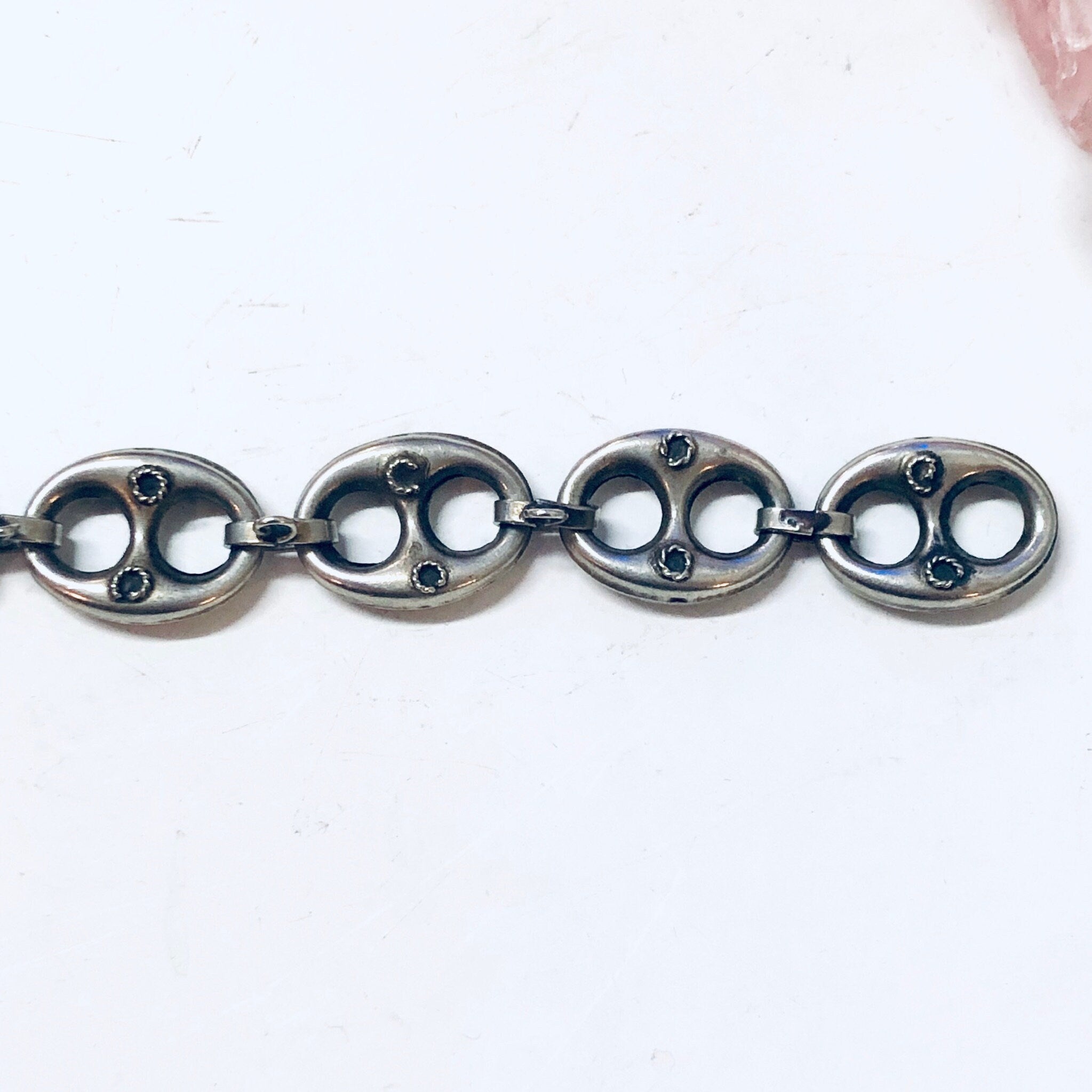 Vintage Charm Bracelet, Silver Bracelet, Link Bracelet, Vintage Jewelry, Vintage Bracelet, Unique Jewelry, Charm Jewelry, Bottle Tab,