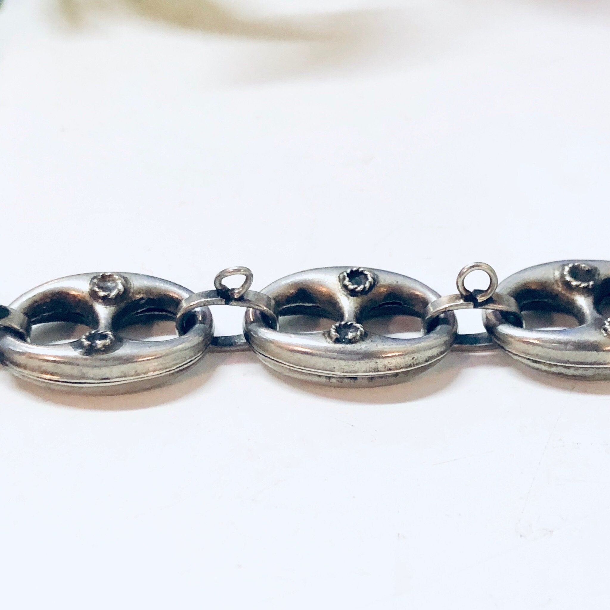 Vintage Charm Bracelet, Silver Bracelet, Link Bracelet, Vintage Jewelry, Vintage Bracelet, Unique Jewelry, Charm Jewelry, Bottle Tab,