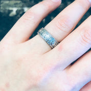Vintage Silver Ring, Swirl Design Ring, Unique Jewelry, Band Ring, Thin Band Ring, Simple Jewelry, Swirly Ring, Sterling Silver, Boho Style
