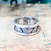 Vintage Silver Ring, Rainbow Ring, Rainbow Design, Band Ring, Skinny Band, Unique Jewelry, Vintage Jewelry, Rainbow Jewelry, 925 Ring, Band